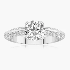White Gold Pavé Engagement Ring