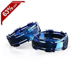 Blue Hard Arrow Couple Ring