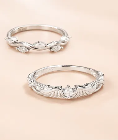 Winged and Leaf Wedding Rings