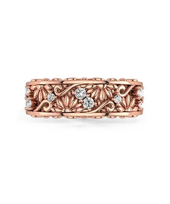 Daisy Wide Ring Band