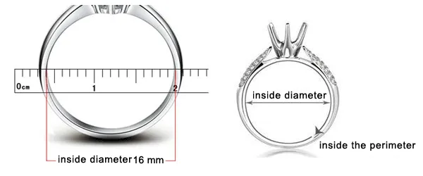 Measuring the inner diameter of the ring by a ruler