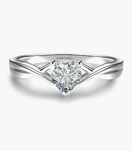 Bague de fiançailles Moissanite Cœur