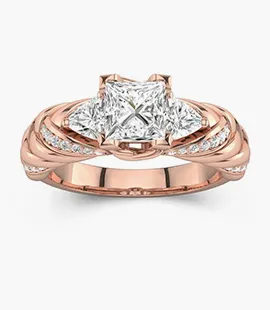 Bague A Trois Pierres Or Rose