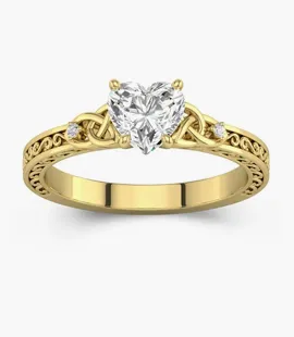 Bague de fiançailles Moissanite Cœur