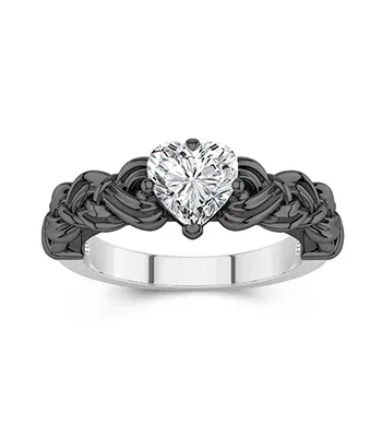 Black Heart Solitaire Engagement Ring