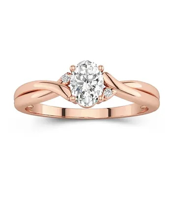 Oval Rose Gold Twist Engagement Ring
