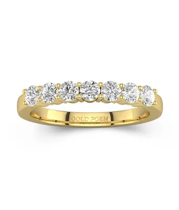 Half Eternity Yellow Gold Wedding Ring