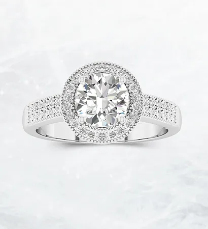 Halo Pavé Engagement Ring