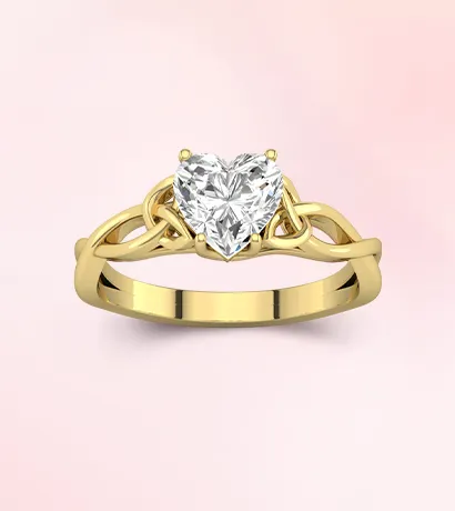Celtic Knot Heart Solitaire Ring