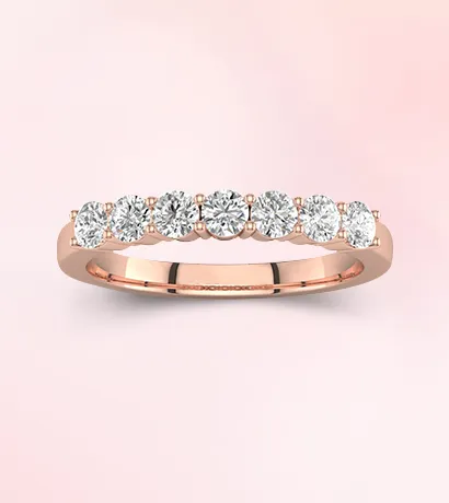 Half Eternity Rose Gold Stackable Ring
