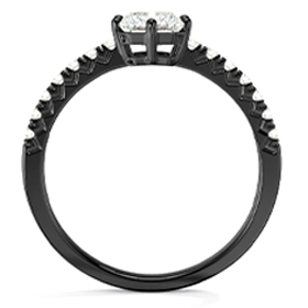 Black Silver Engagement Ring