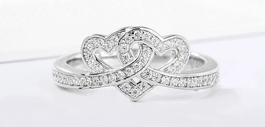 Heart Knot White Gold Promise Ring