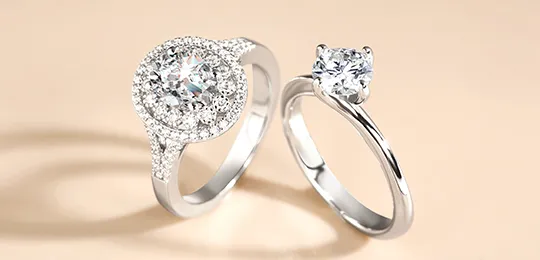 VANCARO White Gold Engagement Ring and Wedding Ring