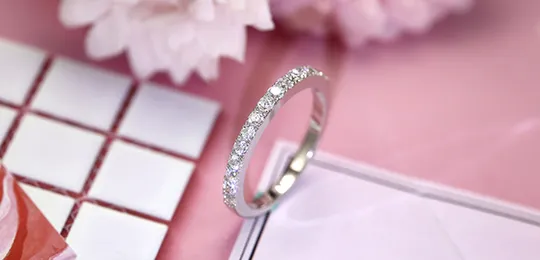 White Gold Half Eternity Wedding Ring