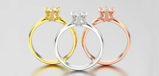 White Gold,Yellow Gold, Rose Gold Rings