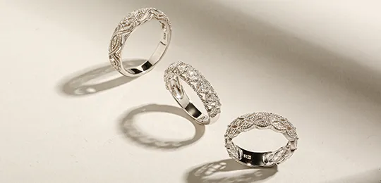 Moissanite 18K White Gold Wedding Ring