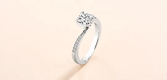 Bypass Shank Round Engagement Ring