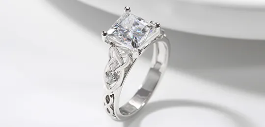 Princess Moissanite Engagement Ring