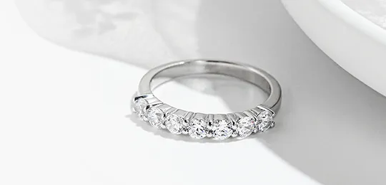 Silver Moissanite Wedding Ring