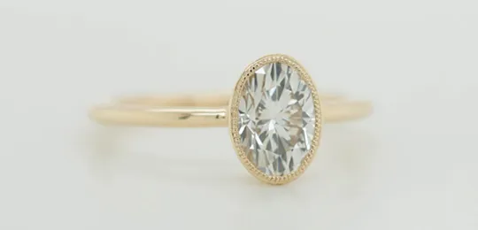 14K Yellow Gold Oval Cut Ring