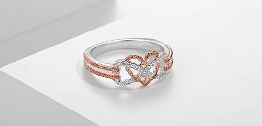 Heart Infinity Rose Gold Promise Ring