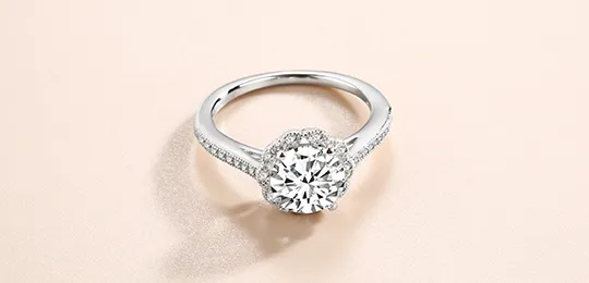 Round Halo White Gold Engagement Ring