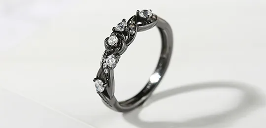 Black Silver Wedding Ring