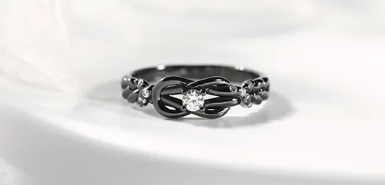 Knot Black Plated Promise Ring