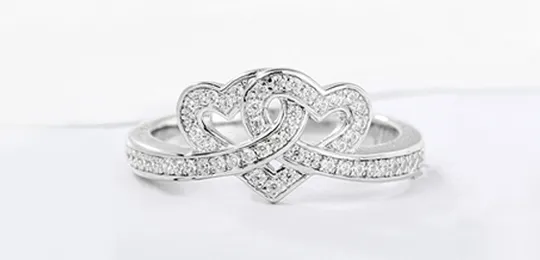 Heart Knot Moissanite Promise Ring