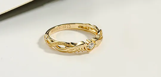 Unique Wing Gold Wedding Ring