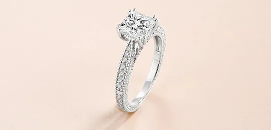 Princess Moissanite Vintage Engagement Ring