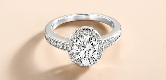 Oval Halo White Gold Engagement Ring