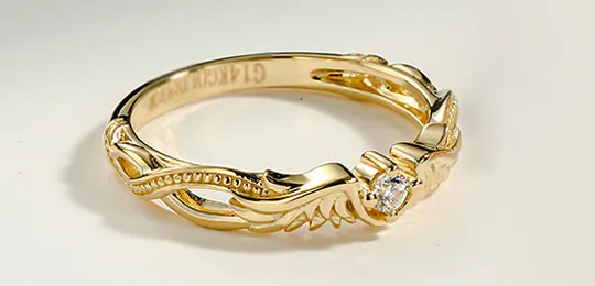 Wing Gold Wedding Ring