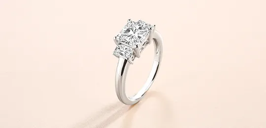 Three Stone White Gold Engagement Ring