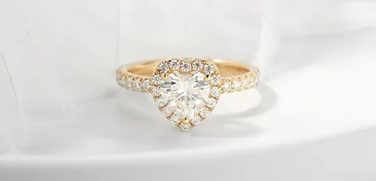 Heart Halo Gold Engagement Ring