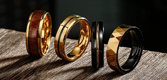 VANCARO Titanium and Tungsten Wedding Rings