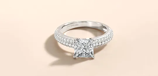 Pavé Engagement Ring Princess Moissanite
