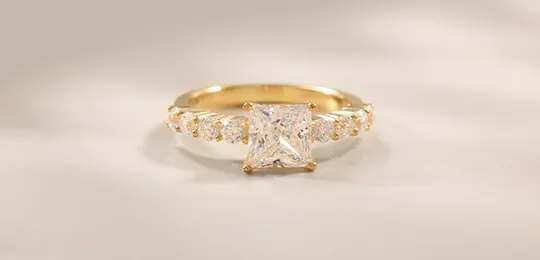 Princess Cut Gold Engagement Ring