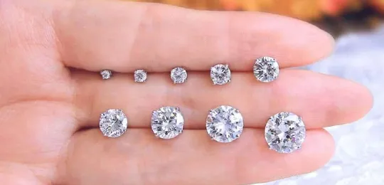 Lab grown diamonds in different sizes
