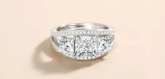 Platinum Three Stone Engagement Ring