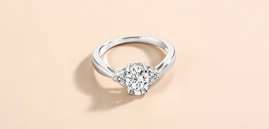 Oval Cluster White Gold Engagement Ring