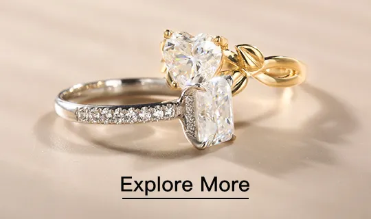 Moissanite Gold And White Gold Engagement Rings