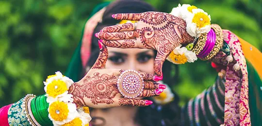 Indian Bride with Mehndi