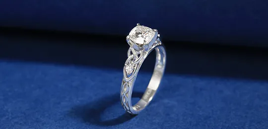 Cushion Moissanite Celtic Knot Engagement Ring