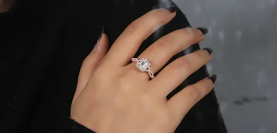Halo Moissanite Engagement Ring