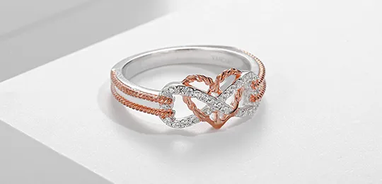 Anchor Infinity Rose Gold Promise Ring