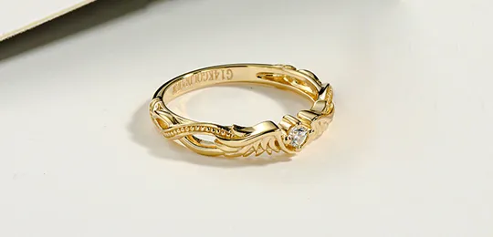 Wing Gold Wedding Ring