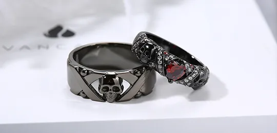 Black Skull Couple Ring