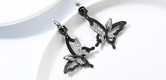 Black Butterfly Earrings