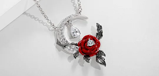 Rose Moon Necklace